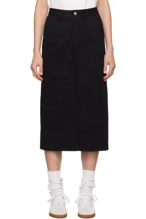 Nothing Written Jupe midi cintrée noire en denim