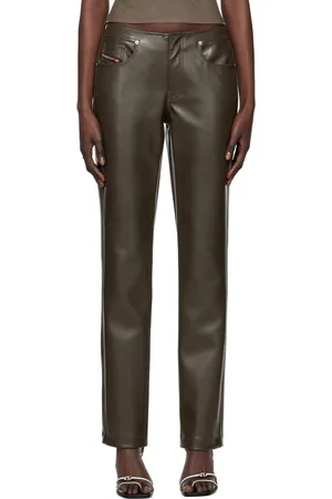 Diesel Pantalon Cirsium vert en cuir synthétique