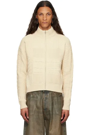 Acne Studios Pull beige à glissière