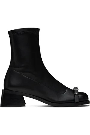 Justine Clenquet Bottes Janis noires en cuir synthétique extensible