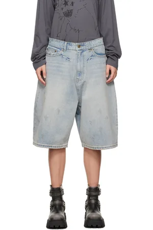 We11 Done Short décontracté bleu en denim