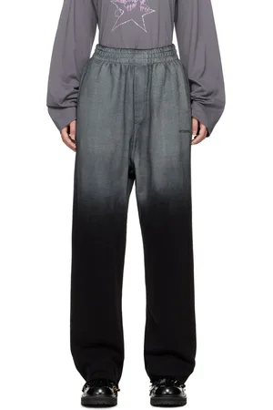 We11 Done Pantalon de survêtement noir à effet dégradé