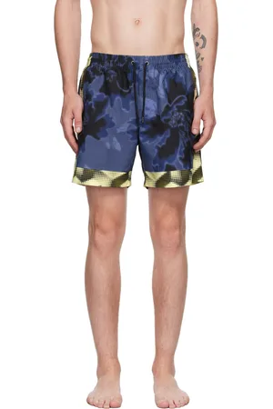 DRIES VAN NOTEN Maillot de bain gris à motif graphique imprimé
