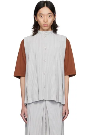 Issey Miyake Gilet Tucked gris