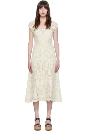 GABRIELA HEARST Robe longue Waldman blanc cassé