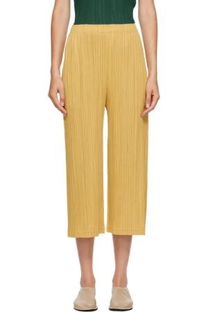 PLEATS PLEASE ISSEY MIYAKE Pantalon Thicker Bottoms 1 jaune