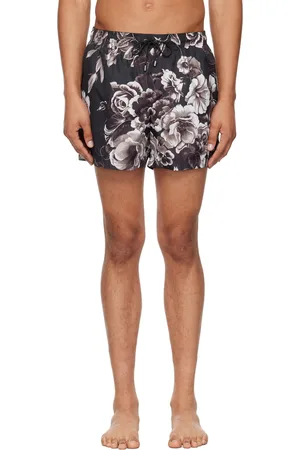 Dolce & Gabbana Maillot de bain noir à motif fleuri imprimé