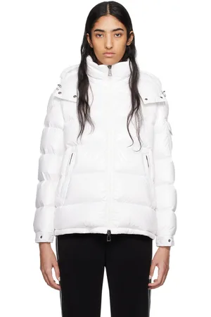 Moncler Blouson court Maire blanc rembourré en duvet