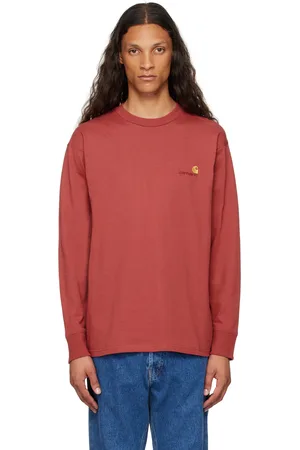Carhartt T-shirt à manches longues rouge à logo American Script