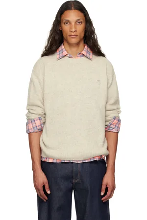 Acne Studios Pull gris à logo brodé