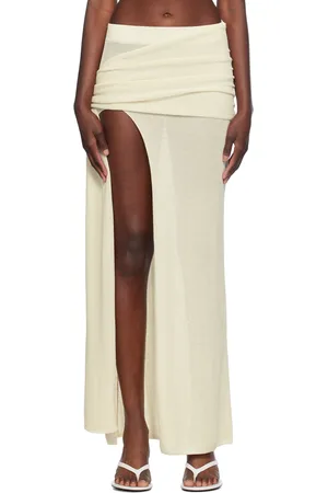 AYA MUSE Jupe longue Orcus blanc cassé