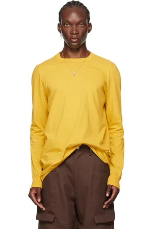 Rick Owens T-shirt à manches longues jaune à couture horizontale aux épaules - Porterville