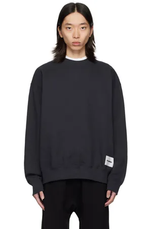 Jil Sander Pull molletonné bleu marine à écusson à logo
