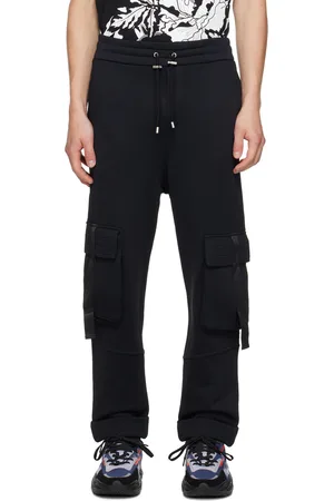 Balmain Pantalon cargo noir à cordon coulissant