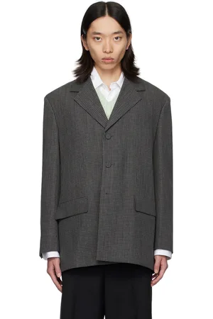 Jil Sander Veston gris à carreaux