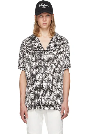 Balmain Chemise blanc et noir à monogrammes