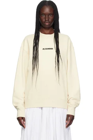 Jil Sander Pull molletonné blanc cassé à logo imprimé