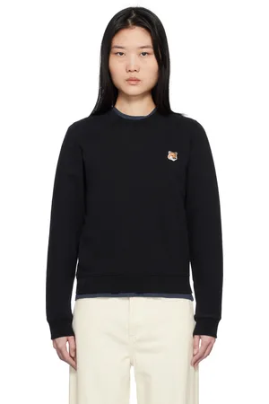 Maison Kitsuné Pull molletonné noir à logo de renard