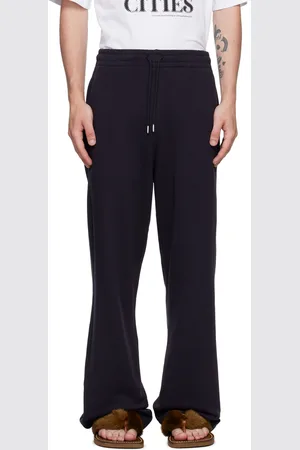 DRIES VAN NOTEN Pantalon de survêtement droit bleu marine