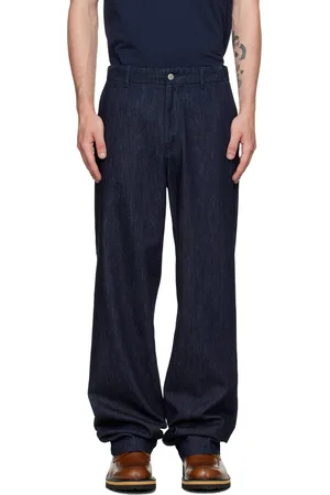 DRIES VAN NOTEN Jean droit bleu marine