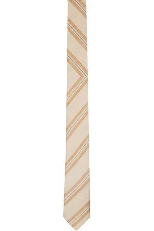 DRIES VAN NOTEN Cravate beige à rayures