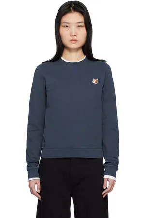 Maison Kitsuné Pull molletonné bleu marine à logo de renard