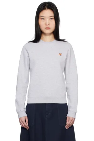 Maison Kitsuné Pull molletonné gris à logo de renard