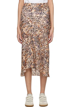 Isabel Marant Jupe midi Lisanne beige et noir