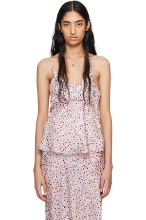 Isabel Marant Camisole Minha blanc cassé et mauve