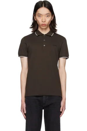 Ermenegildo Zegna Polo brun à logo brodé