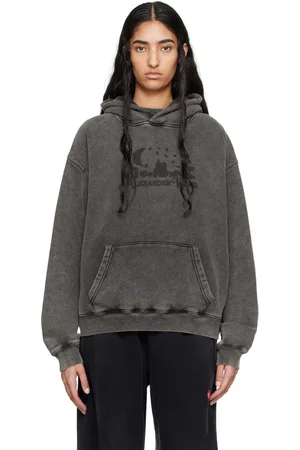 Alexander Wang Pull à capuche noir à image à logo