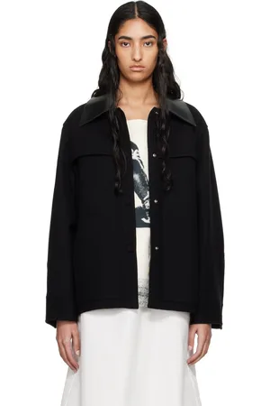 Jil Sander Blouson noir à col pointu