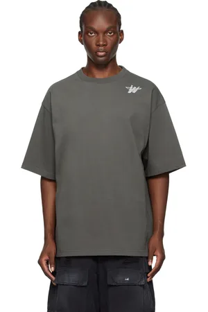 We11 Done T-shirt gris à logo WD