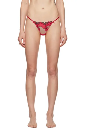 FLEUR DU MAL String rouge à appliqués de tomate
