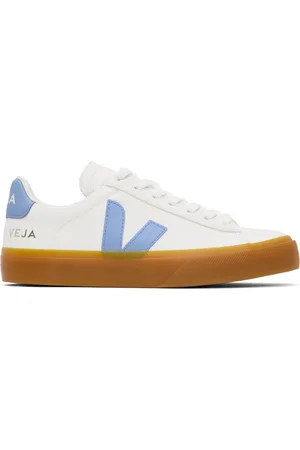 Veja Baskets Campo blanc et bleu en cuir