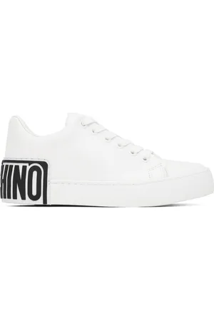 Moschino Baskets blanches à logo surdimensionné