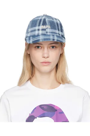 BAPE Casquette bleue en denim à carreaux