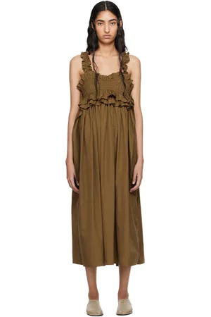 Cecilie Bahnsen Robe midi Giovanna brune
