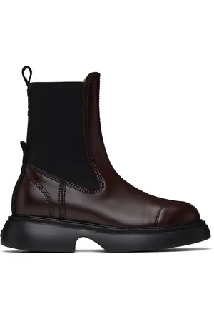 Ganni Bottes chelsea brunes
