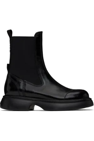 Ganni Bottes chelsea hauteur mi-mollet noires