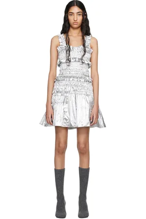 Cecilie Bahnsen Robe courte Oona argentée