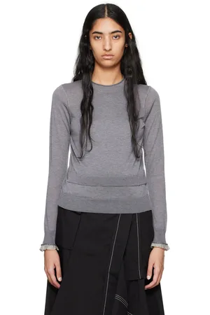 3.1 Phillip Lim Pull étagé gris en laine et soie