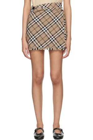 Burberry Minijupe beige à carreaux