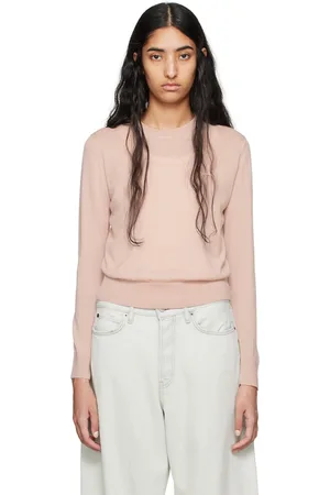 Maison Kitsuné Pull rose à écusson à logo de renard