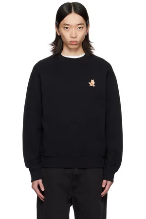 Maison Kitsuné Pull molletonné noir à logo de renard