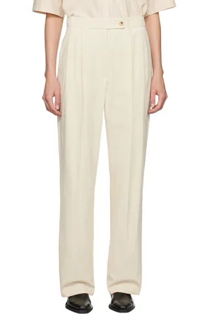 LE 17 SEPTEMBRE Pantalon blanc cassé à plis