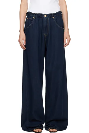 DARKPARK Jean Iris indigo à taille plissée