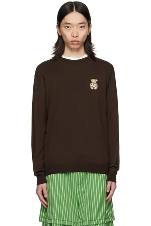 Moschino Pull brun à écusson d