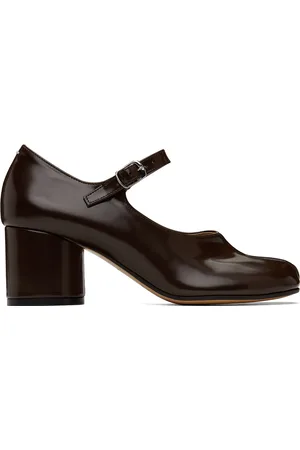 Maison Margiela Chaussures Charles IX à talon bottier brunes à bout Tabi