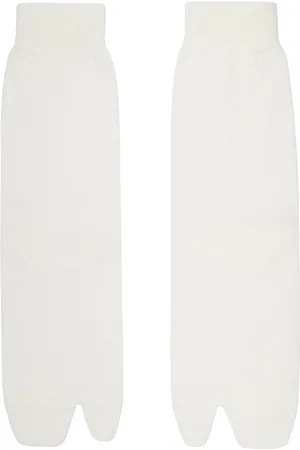 Maison Margiela Chaussettes blanc cassé à bout Tabi